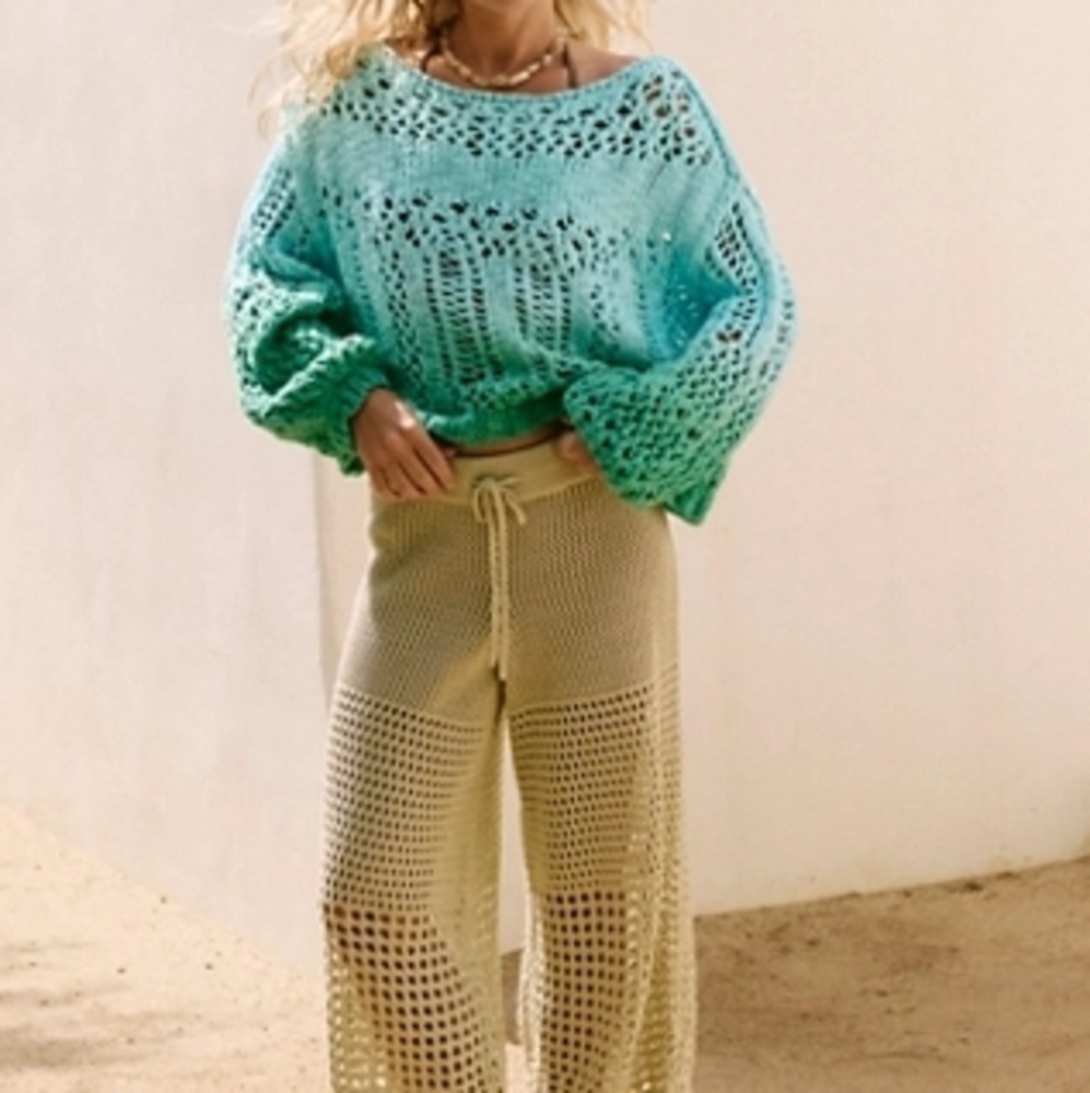 Nwt Free People Carla Fauxchet Pants Size Medium Green Haze